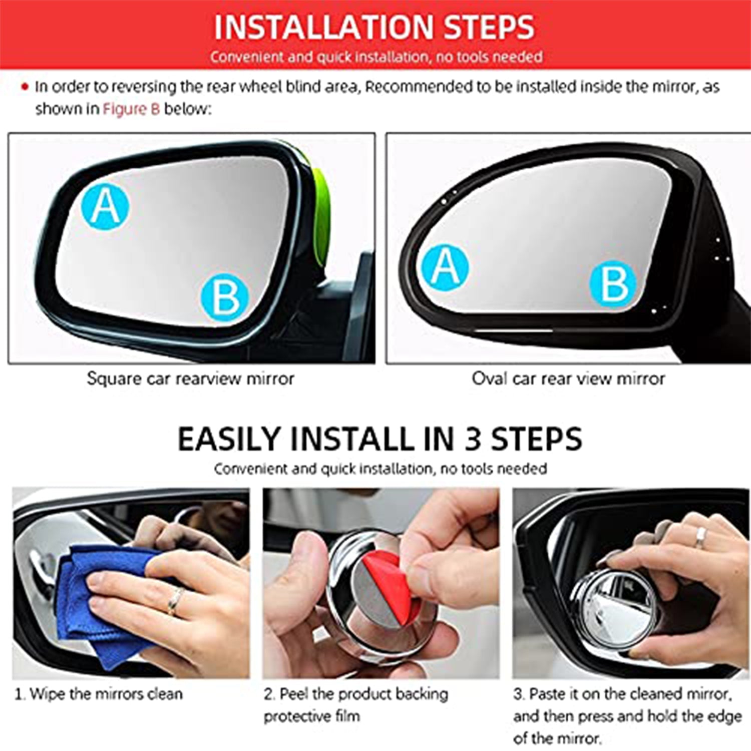 6205 360DEGREE BLIND SPOT ROUND WIDE ANGLE ADJUSTABLE CONVEX REAR VIEW MIRROR - PACK OF 2 DeoDap 6205 360DEGREE BLIND SPOT ROUND WIDE ANGLE ADJUSTABLE CONVEX REAR VIEW MIRROR - PACK OF 2 DeoDap